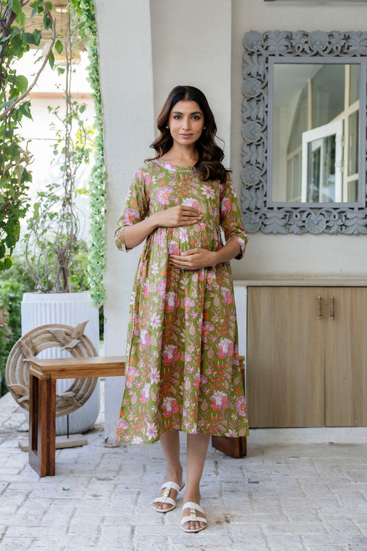 Meadow Haven Flared Maternity Gown - Me&My