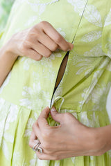 Citrus Bloom Flared Maternity Gown - Me&My