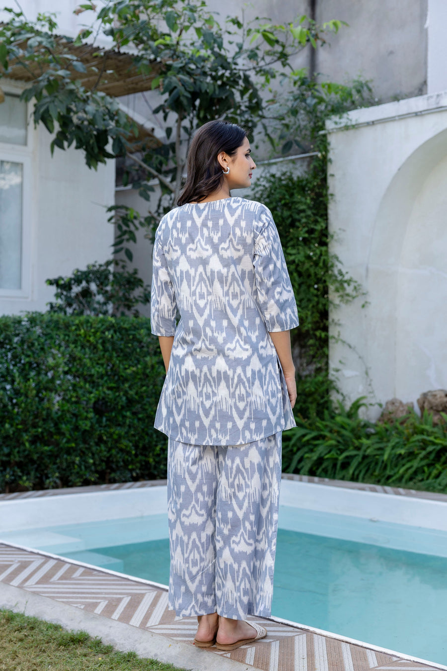 Silver Ikat Cotton Co-ord Set — image 3