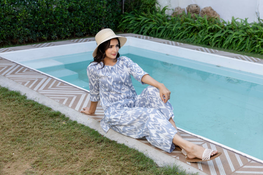 Silver Ikat Cotton Co-ord Set — image 11
