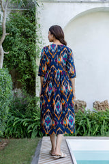 Sapphire Ikat Flared Maternity Gown - Me&My