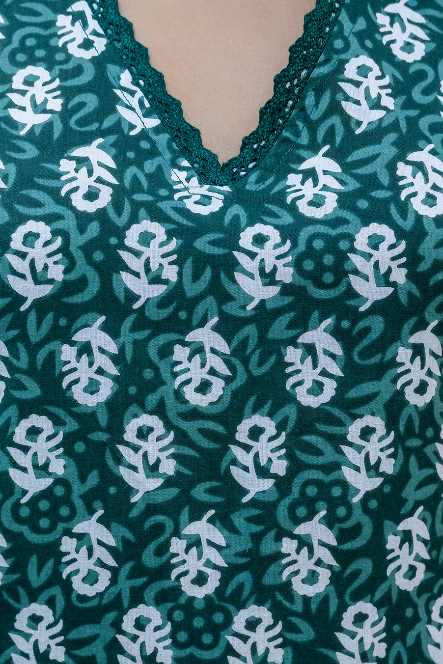 Emerald Garden Cotton Printed Kurta Set with Dupatta - Me&My