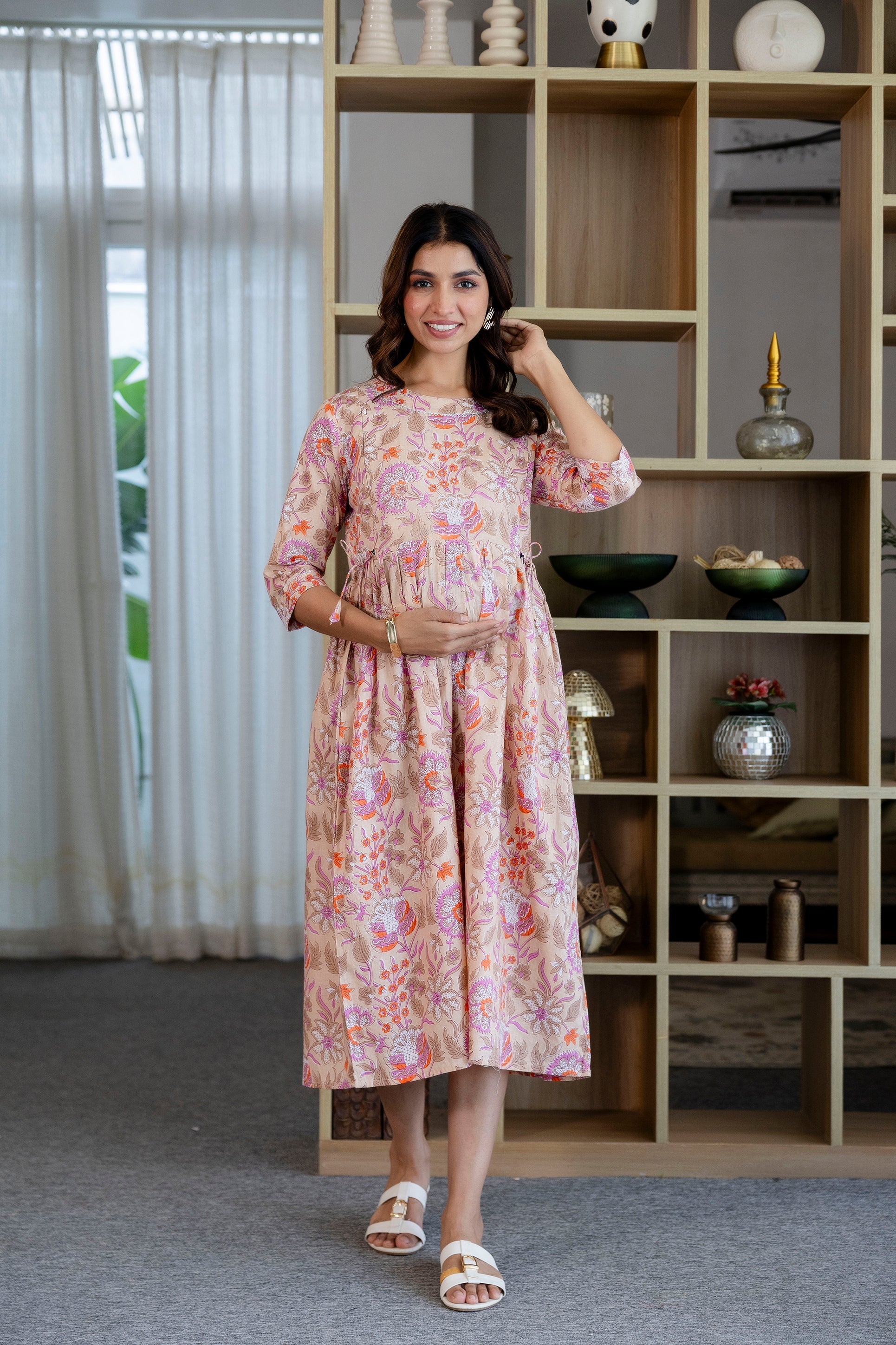 Rosewood Whisper Flared Maternity Gown - Me&My
