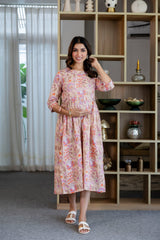 Rosewood Whisper Flared Maternity Gown - Me&My