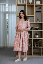 Rosewood Whisper Flared Maternity Gown