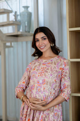 Rosewood Whisper Flared Maternity Gown - Me&My