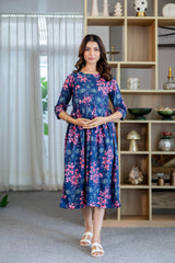 Coral Reef Flared Maternity Gown - Me&My