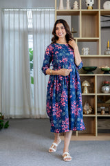 Coral Reef Flared Maternity Gown - Me&My