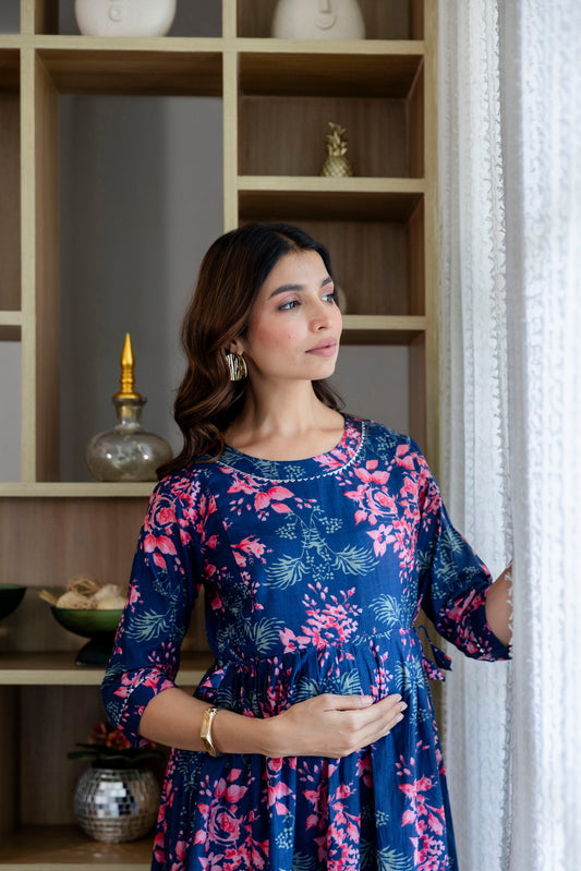 Coral Reef Flared Maternity Gown - Me&My