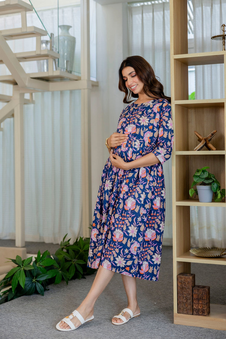 Twilight Botanica Flared Maternity Gown — image 6