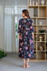 Ebony Garden Flared Maternity Gown - Me&My