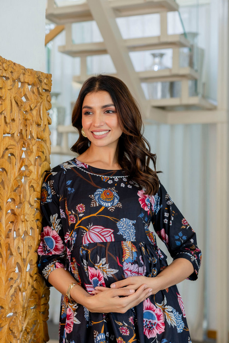 Ebony Garden Flared Maternity Gown — image 11