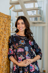 Ebony Garden Flared Maternity Gown - Me&My