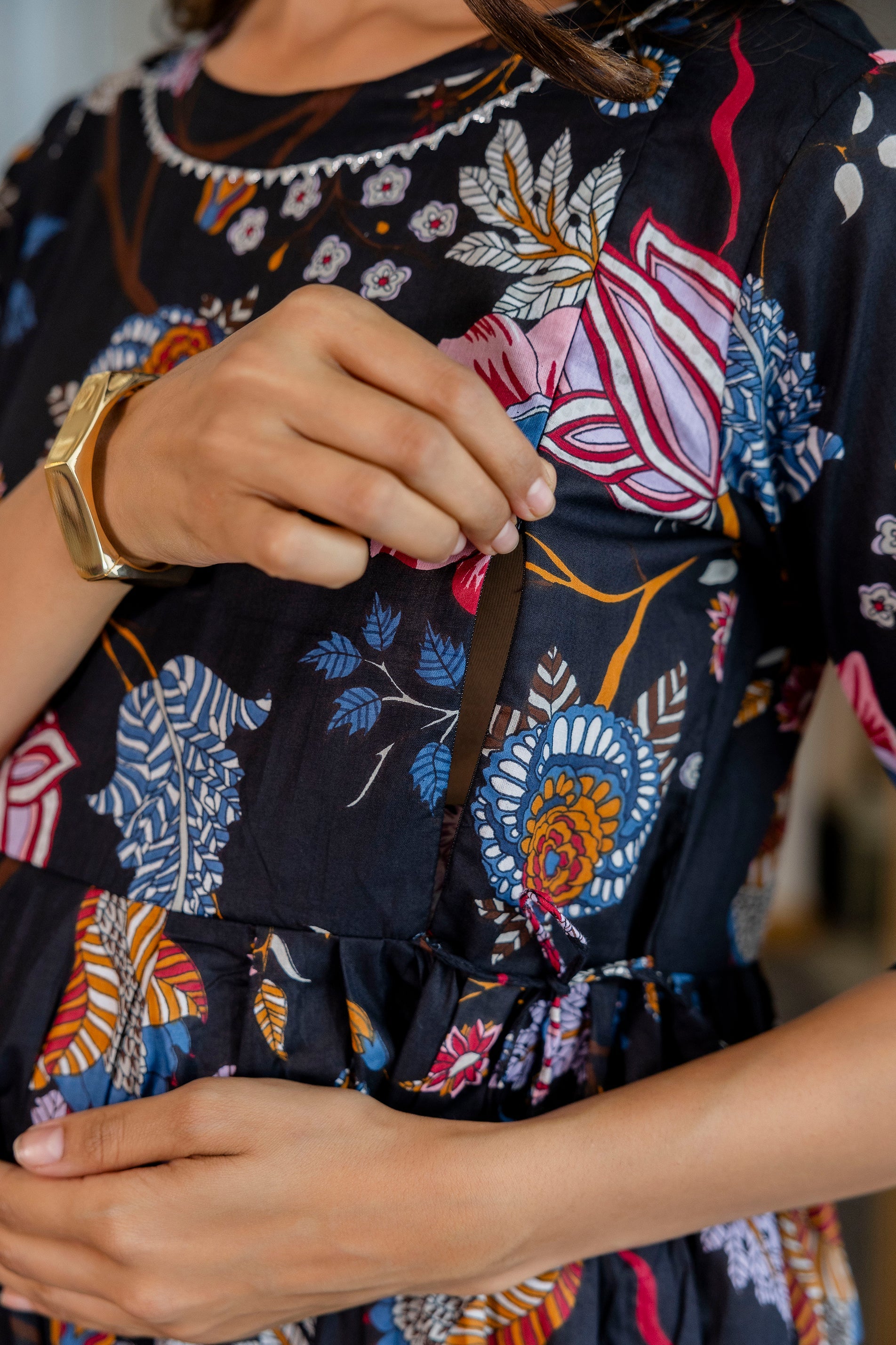 Ebony Garden Flared Maternity Gown - Me&My