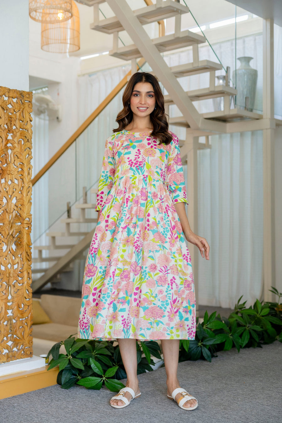Spring Bouquet Flared Maternity Gown — image 9