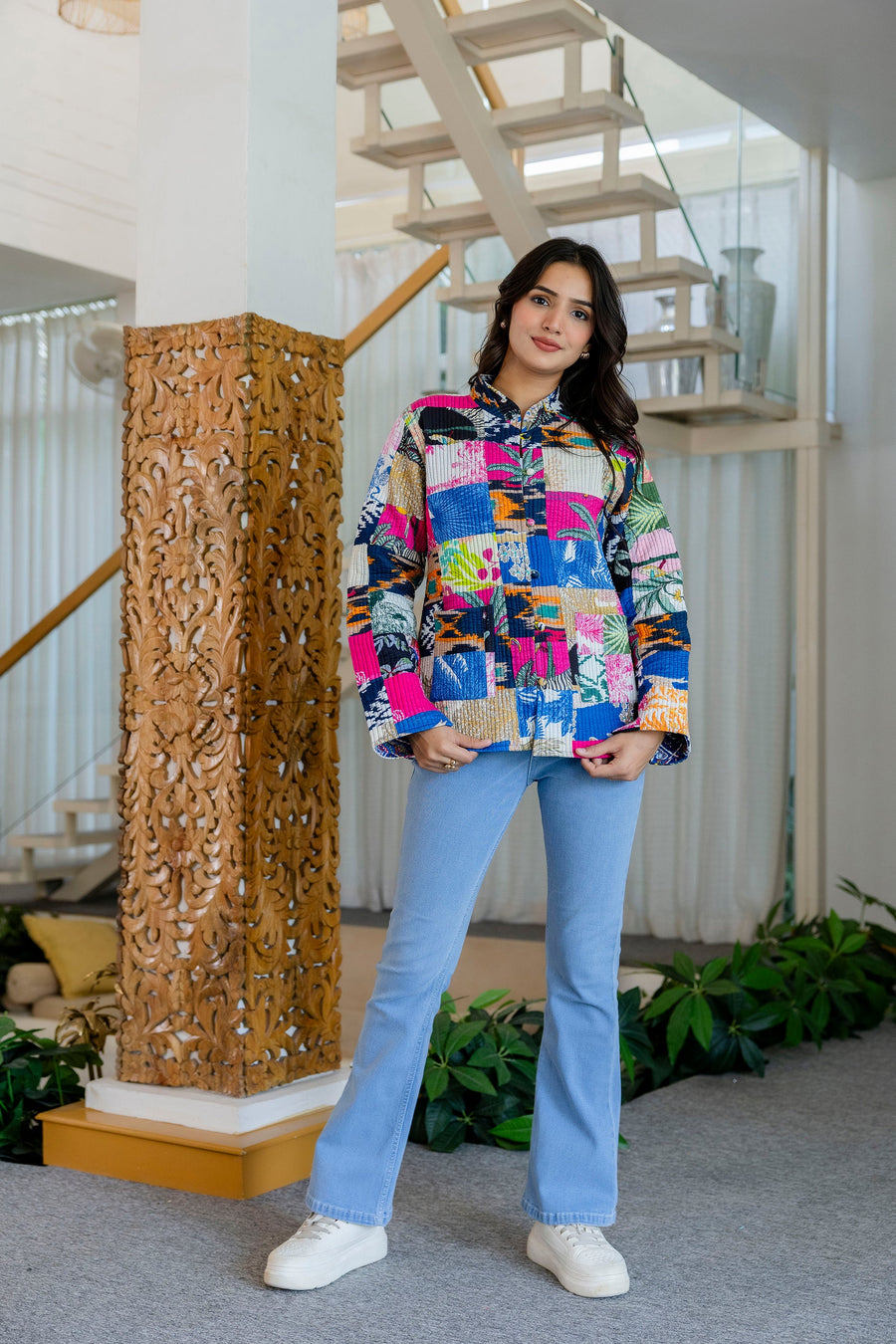 Kaleidoscope Dreams Reversible Kantha Quilted Jacket — image 9