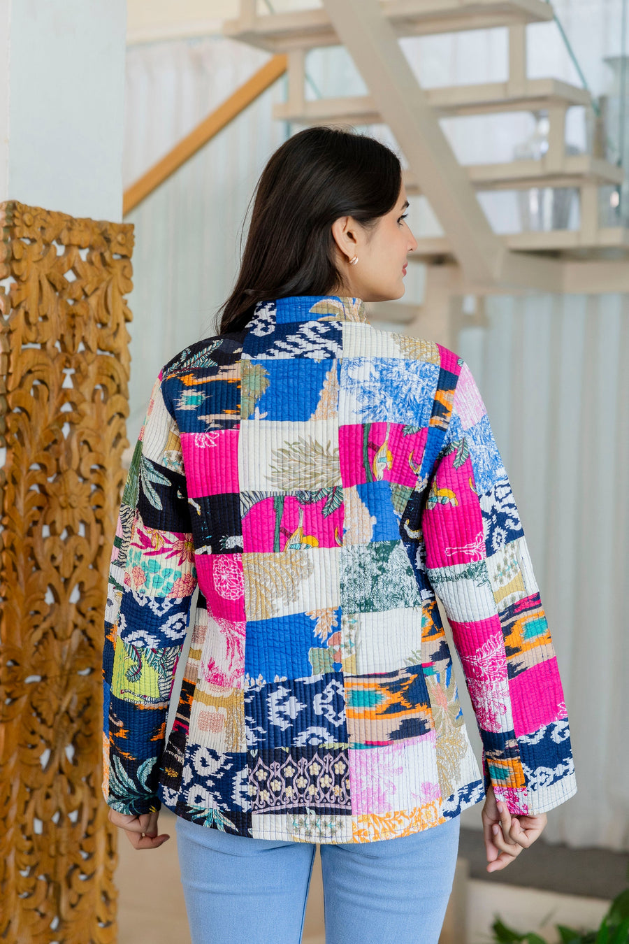 Kaleidoscope Dreams Reversible Kantha Quilted Jacket — image 5