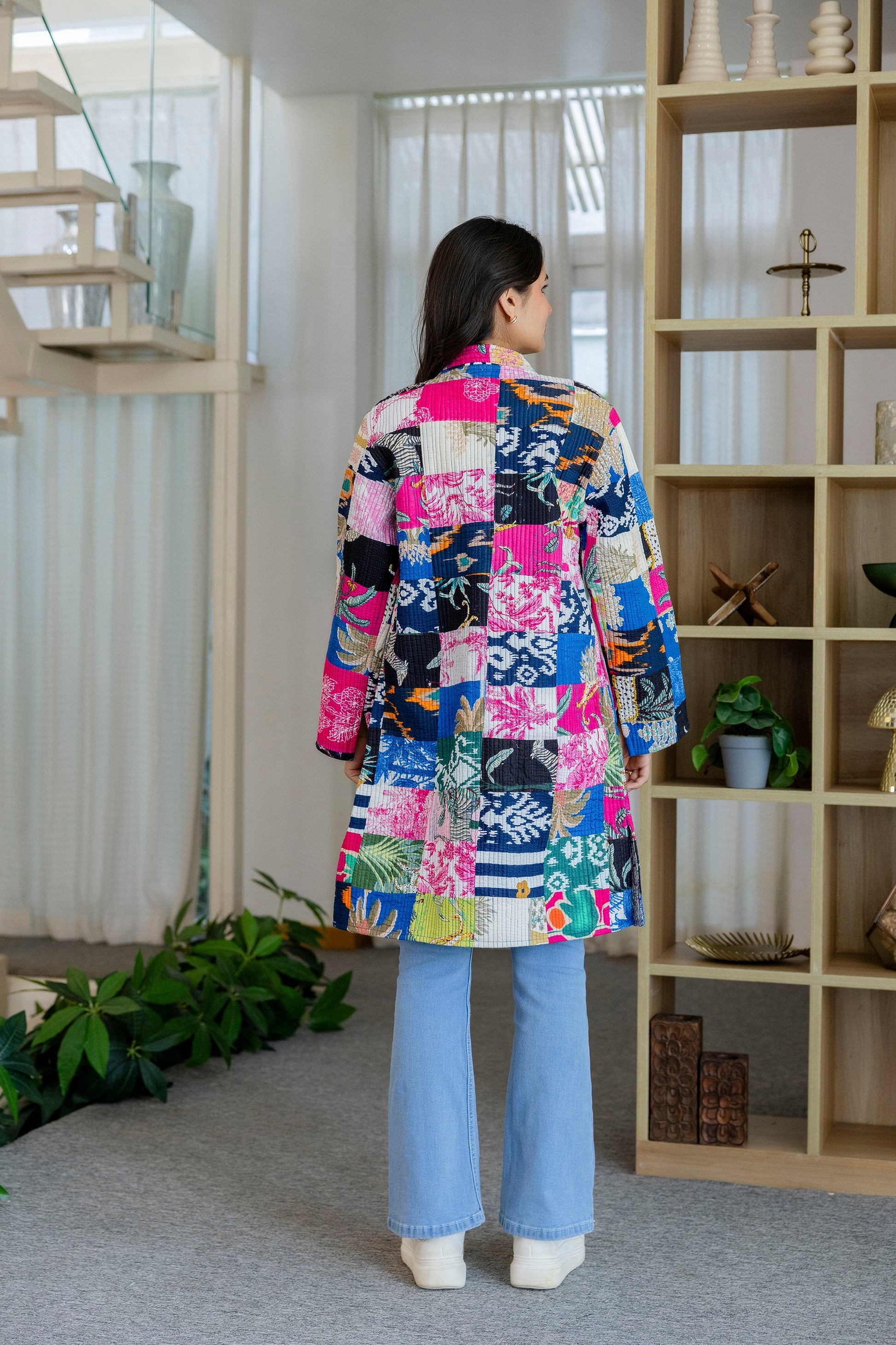 Mosaic Melody Reversible Kantha Quilted Jacket - Me&My