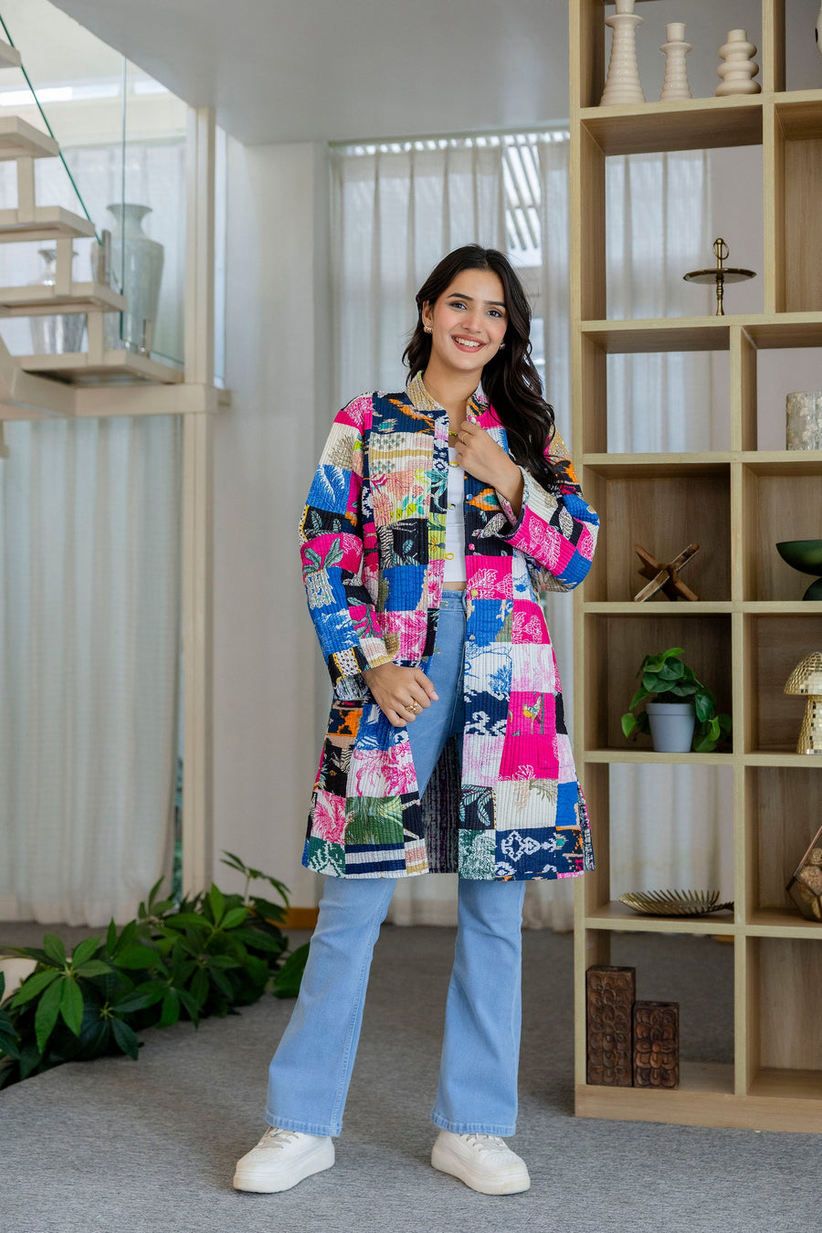 Mosaic Melody Reversible Kantha Quilted Jacket — image 10