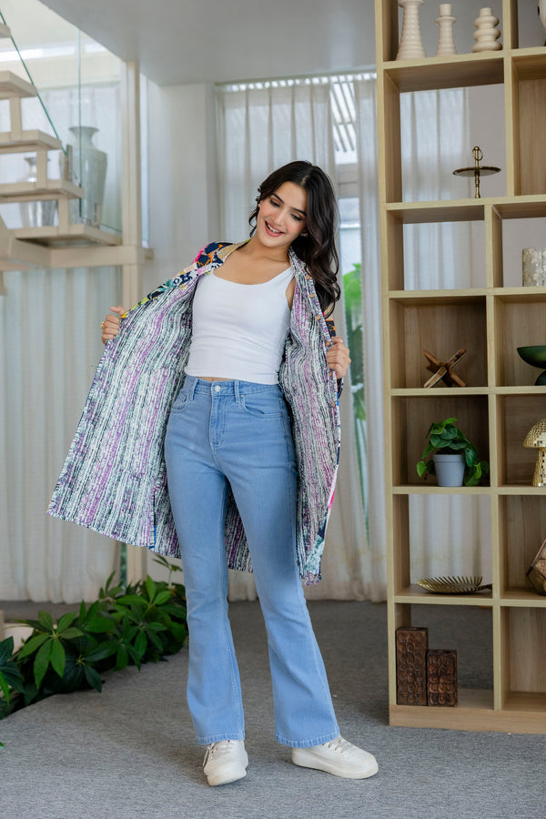 Mosaic Melody Reversible Kantha Quilted Jacket