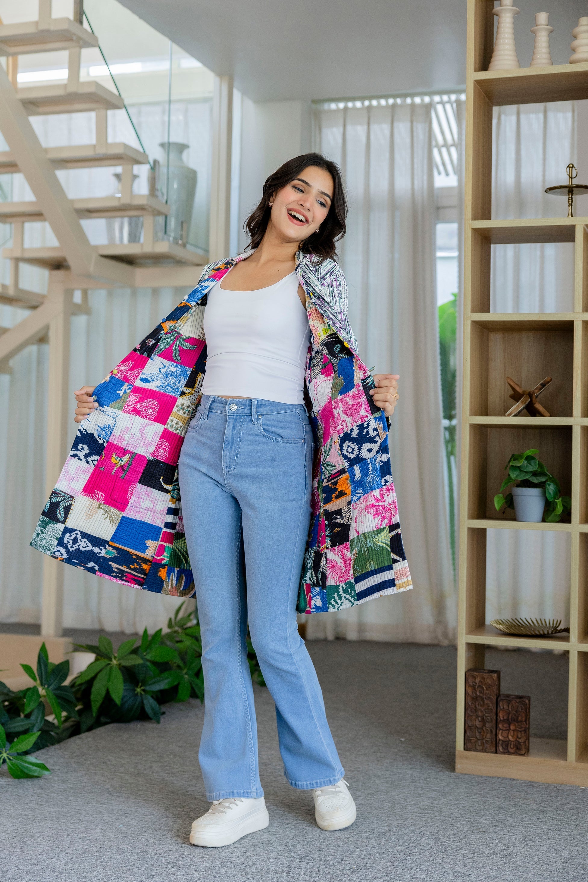 Mosaic Melody Reversible Kantha Quilted Jacket - Me&My