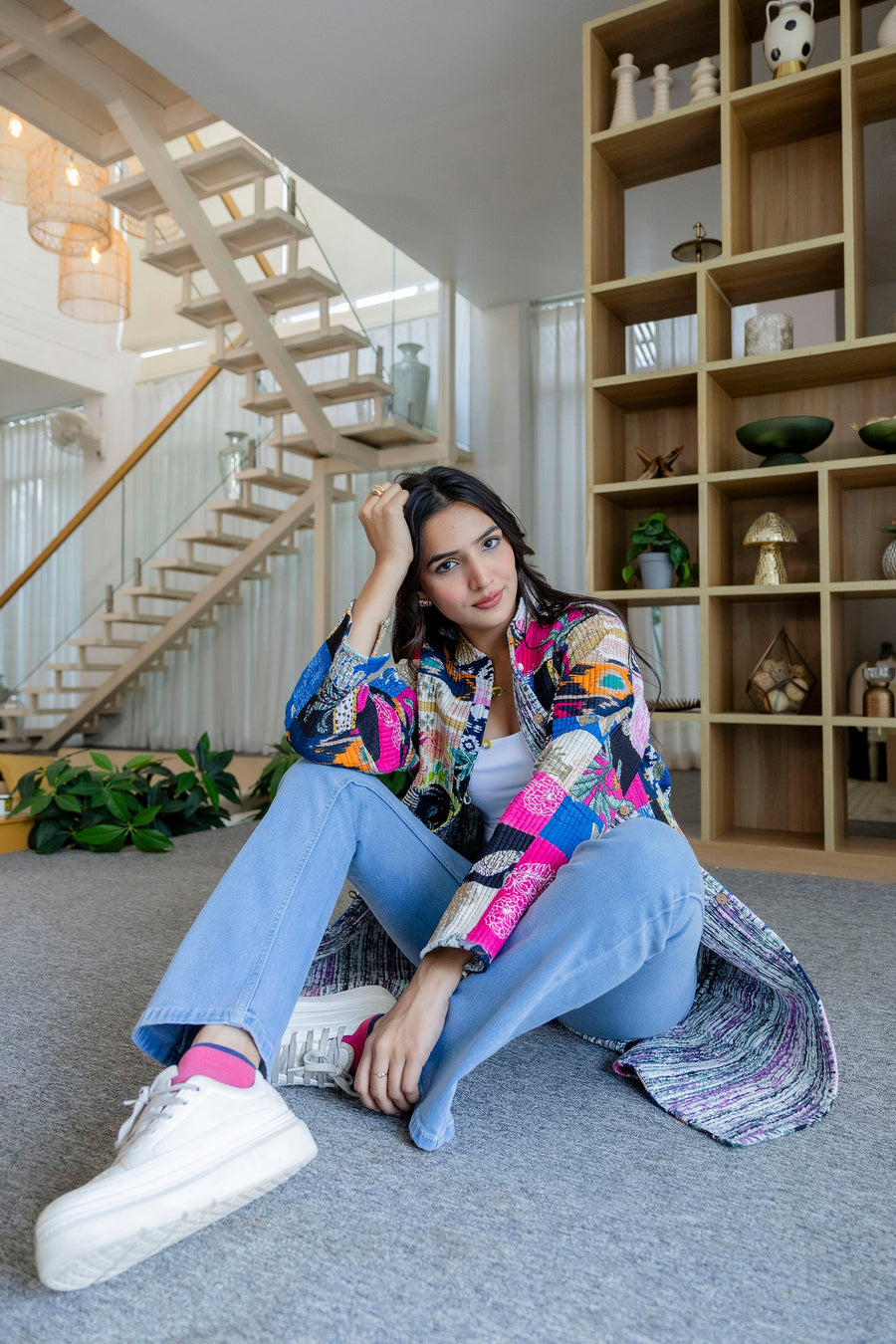 Mosaic Melody Reversible Kantha Quilted Jacket — image 9