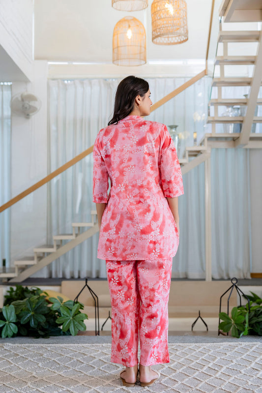 Cherry Blossom Angrakha Cotton Co-ord Set - Me&My