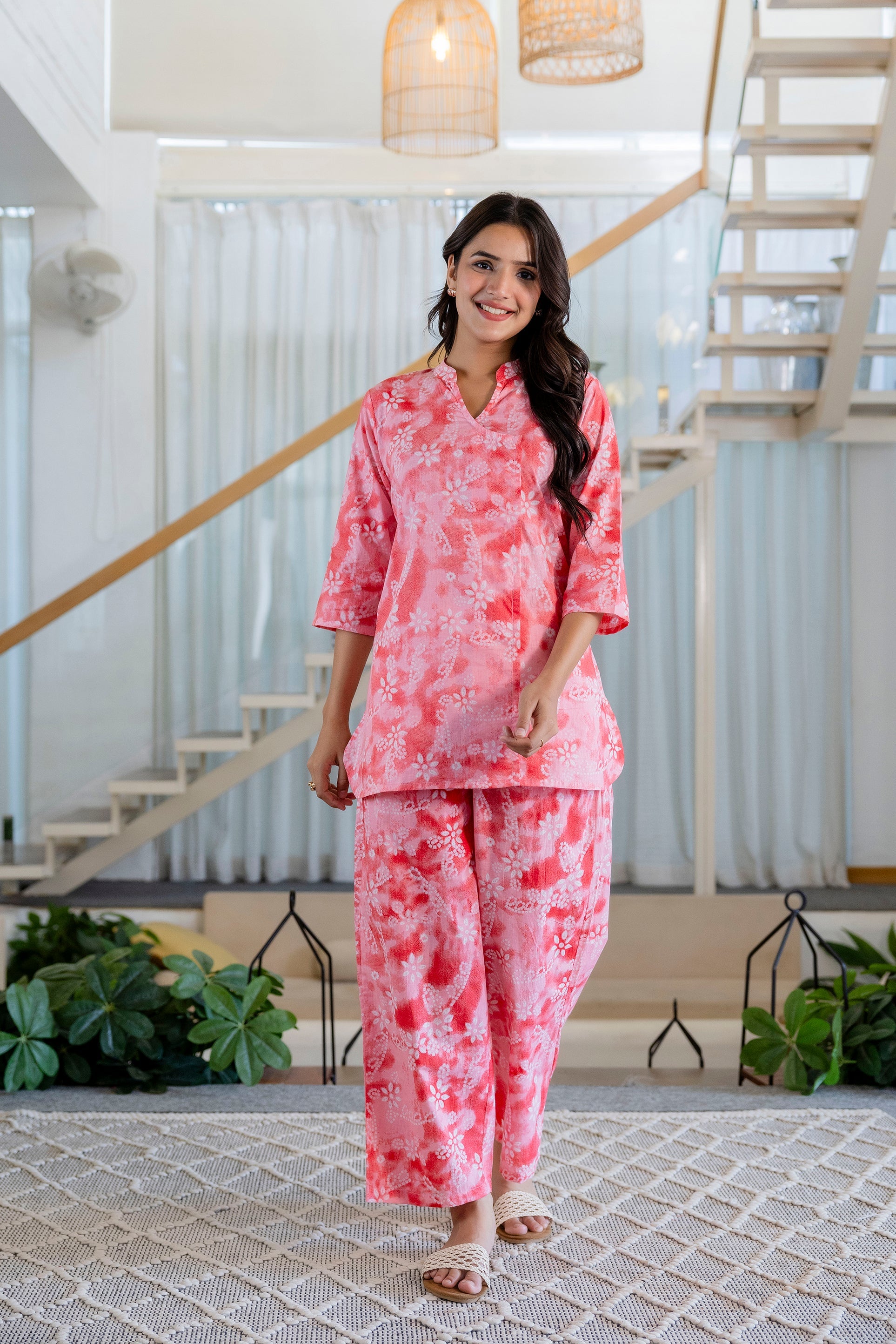 Cherry Blossom Angrakha Cotton Co-ord Set - Me&My
