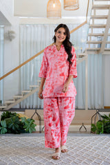 Cherry Blossom Angrakha Cotton Co-ord Set - Me&My
