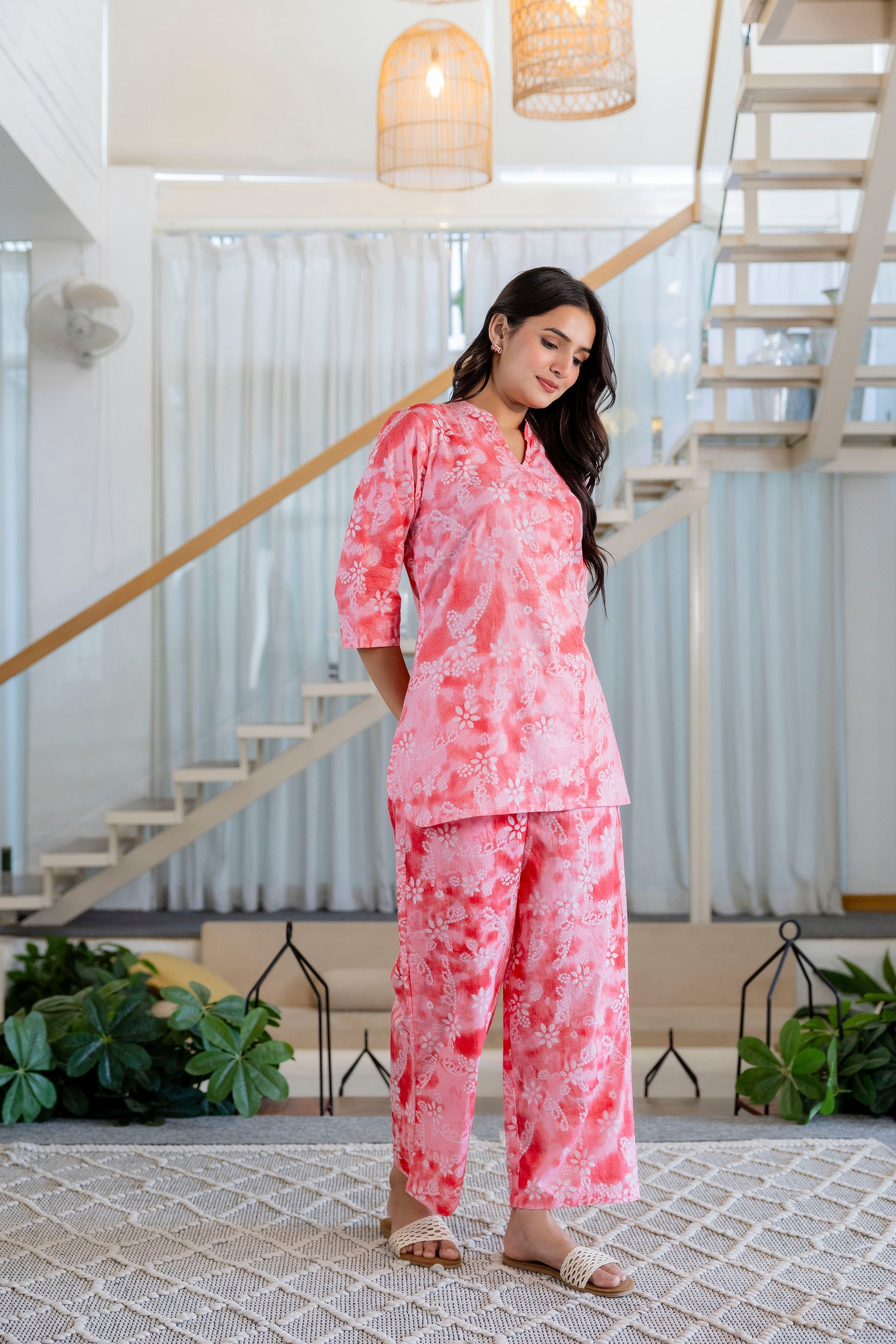 Cherry Blossom Angrakha Cotton Co-ord Set - Me&My
