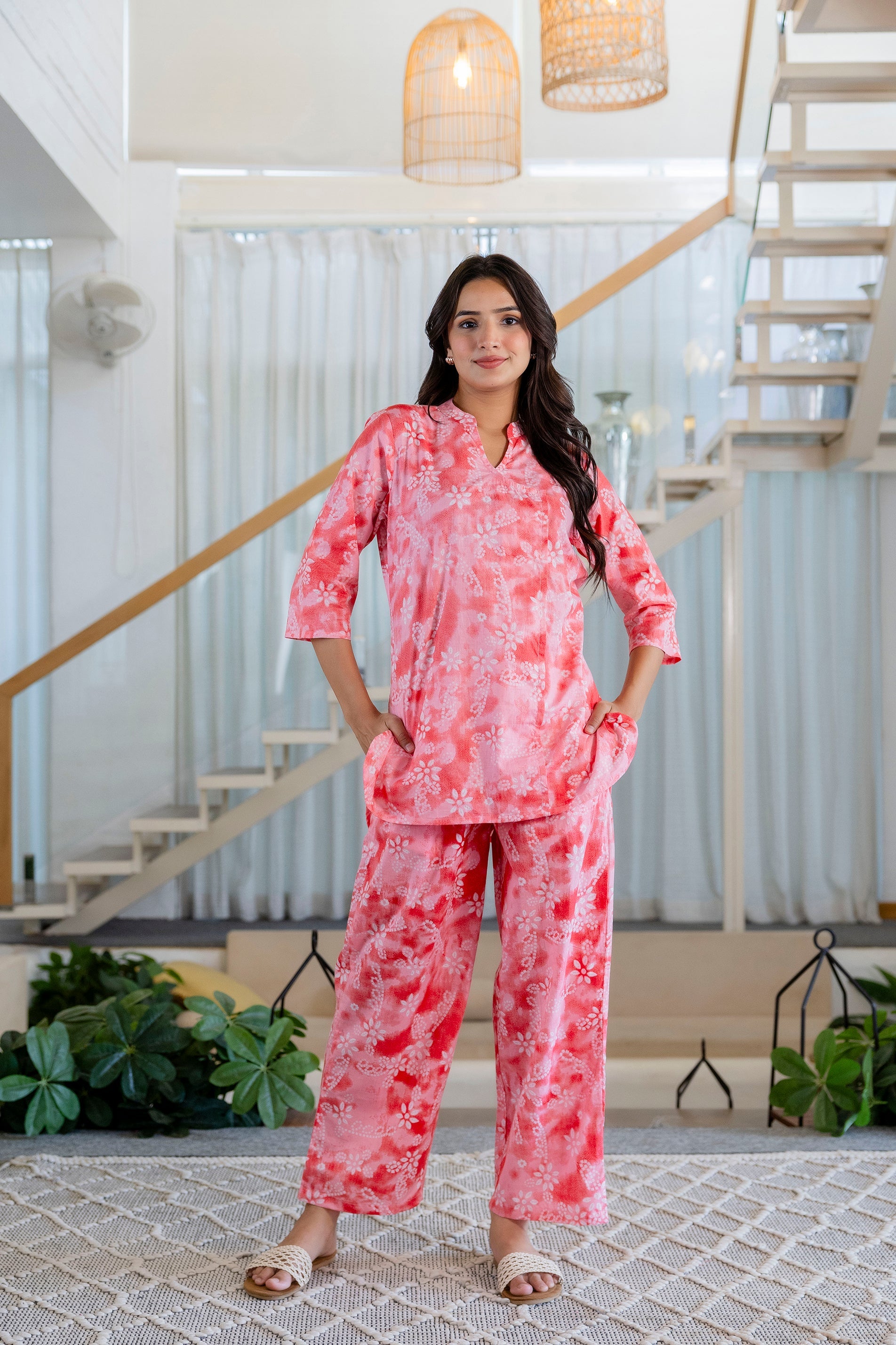 Cherry Blossom Angrakha Cotton Co-ord Set - Me&My