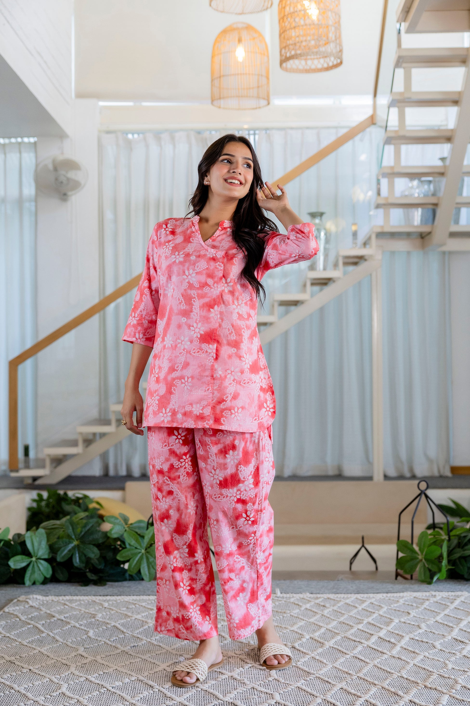 Cherry Blossom Angrakha Cotton Co-ord Set - Me&My