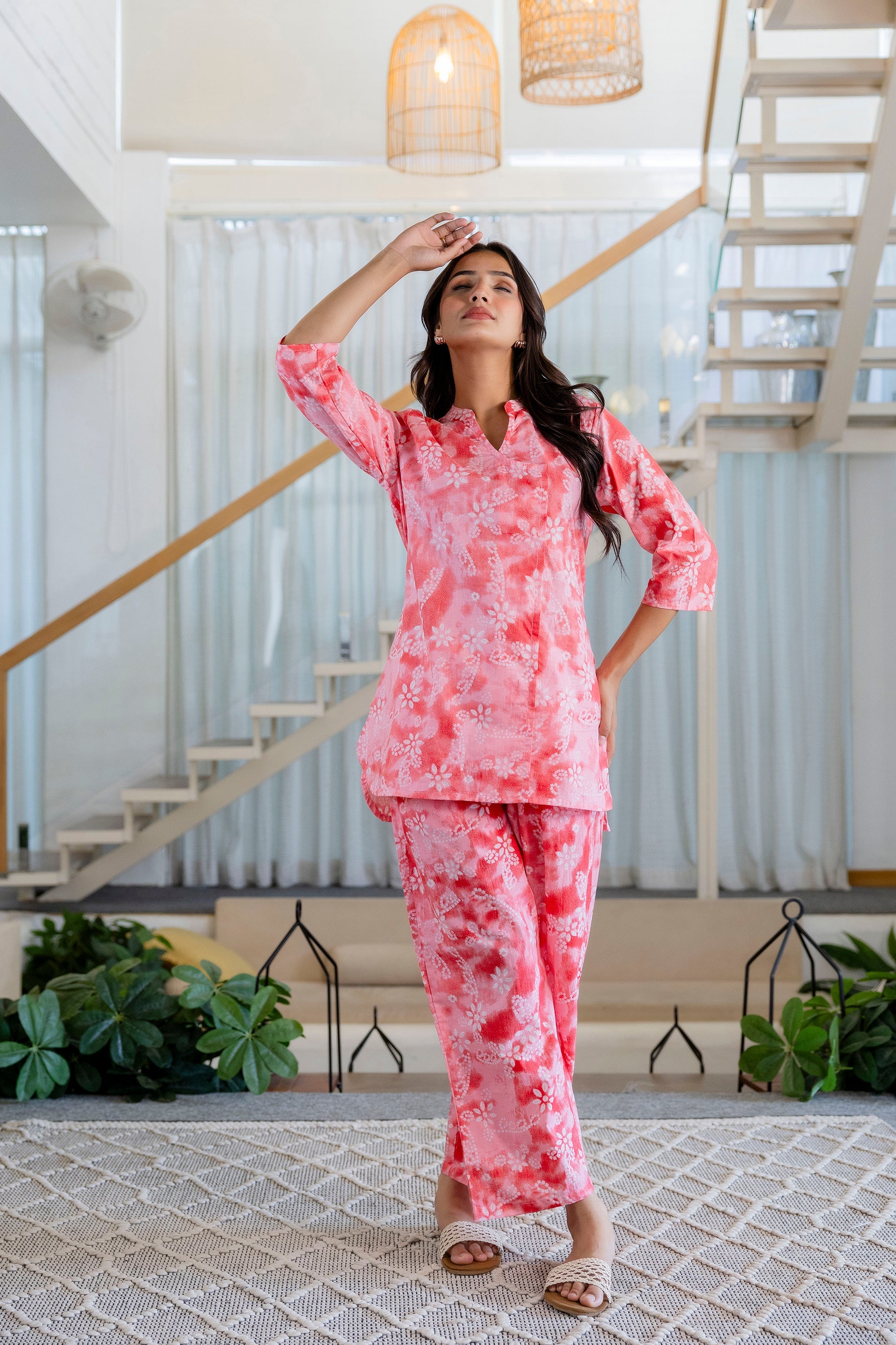 Cherry Blossom Angrakha Cotton Co-ord Set - Me&My