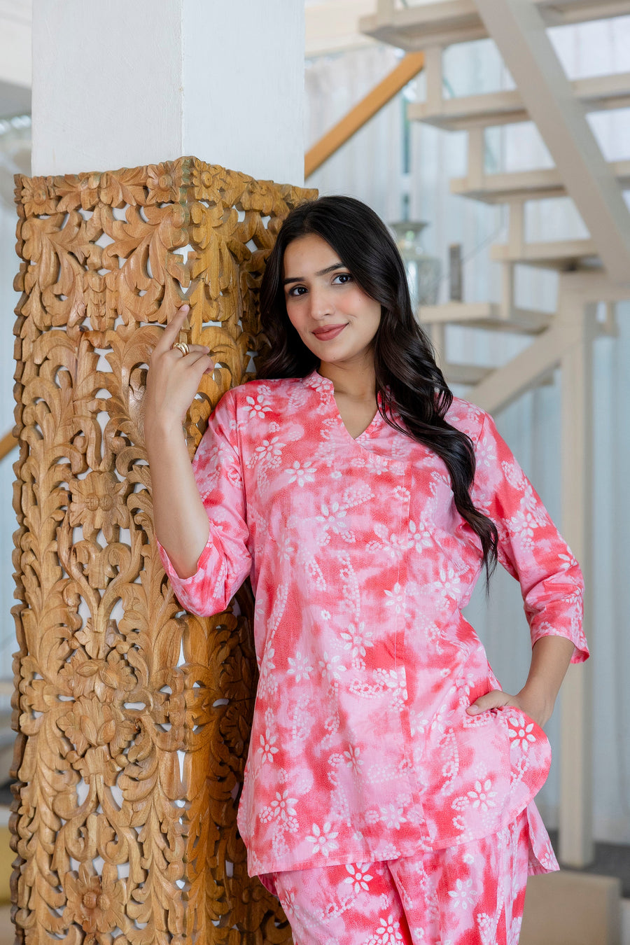 Cherry Blossom Angrakha Cotton Co-ord Set — image 5