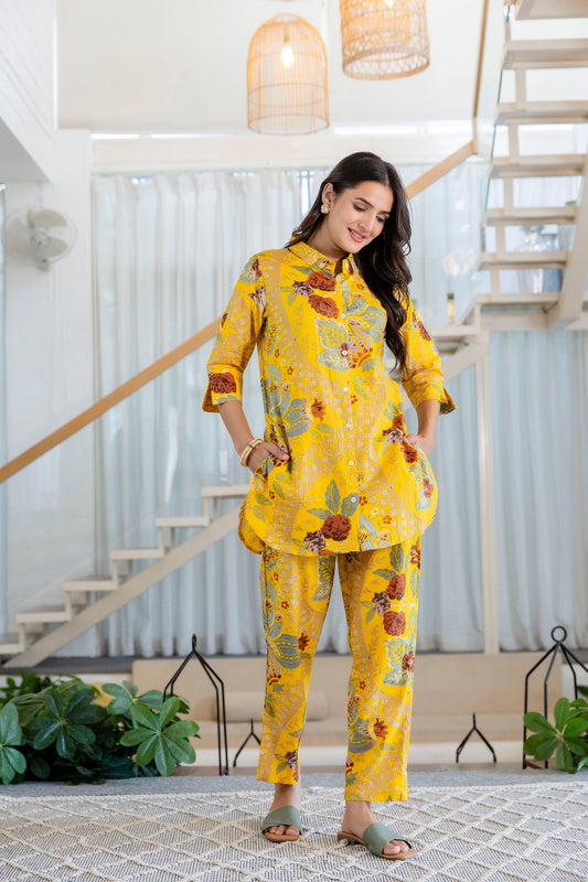 Saffron Meadow Shirt Style Cotton Co-ord Set - Me&My