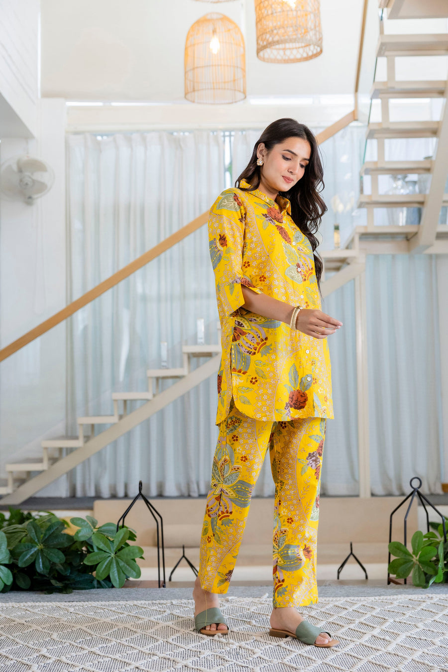 Saffron Meadow Shirt Style Cotton Co-ord Set — image 9