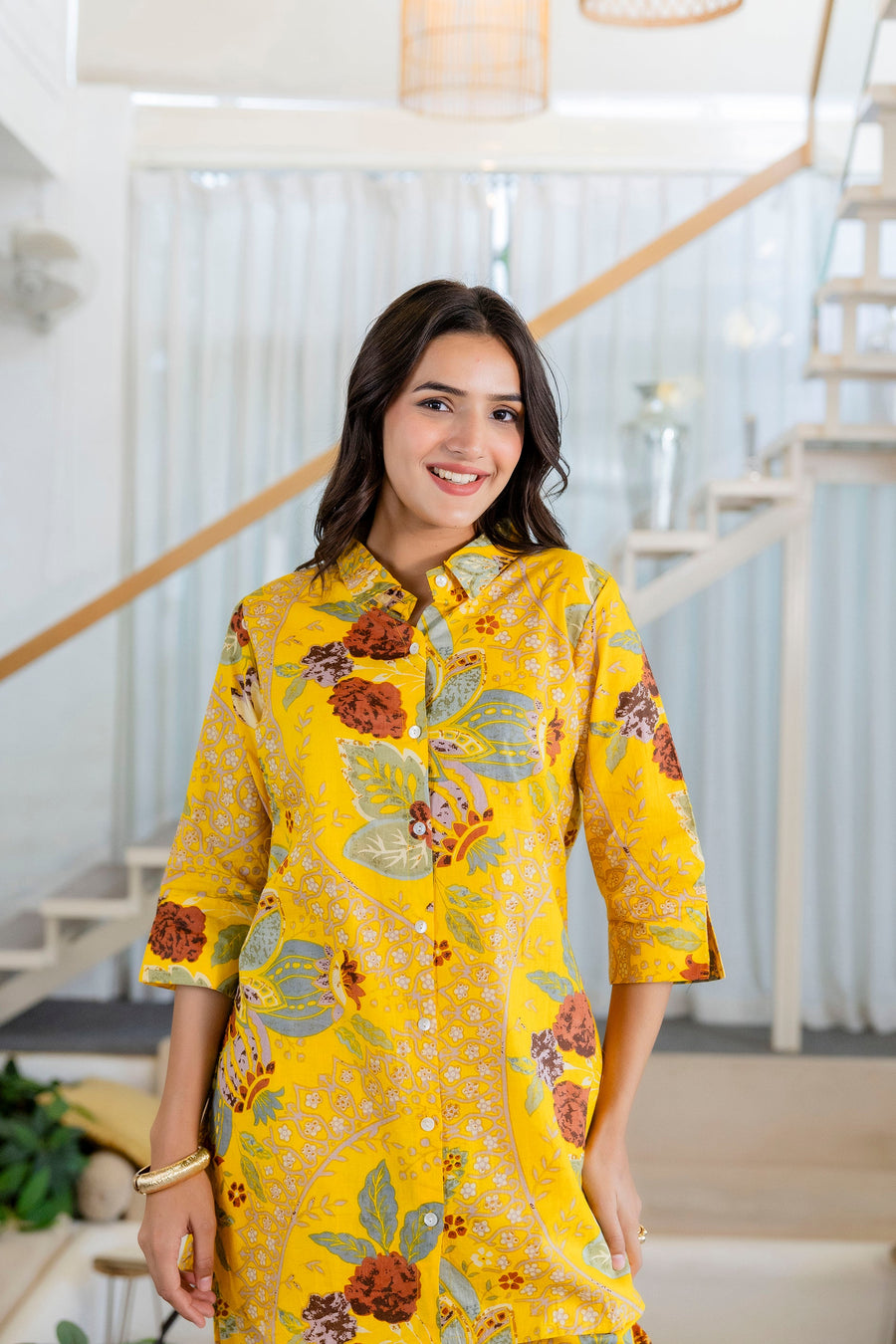 Saffron Meadow Shirt Style Cotton Co-ord Set — image 10