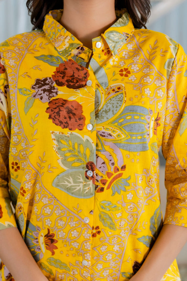 Saffron Meadow Shirt Style Cotton Co-ord Set
