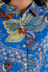 Azure Paisley Shirt Style Cotton Co-ord Set - Me&My