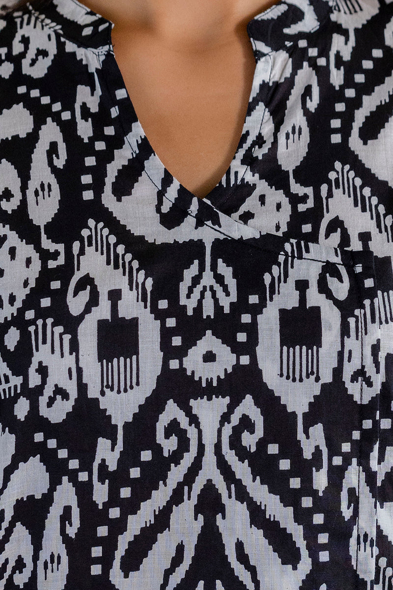 Damask Noir Angrakha Cotton Co-ord Set — image 7