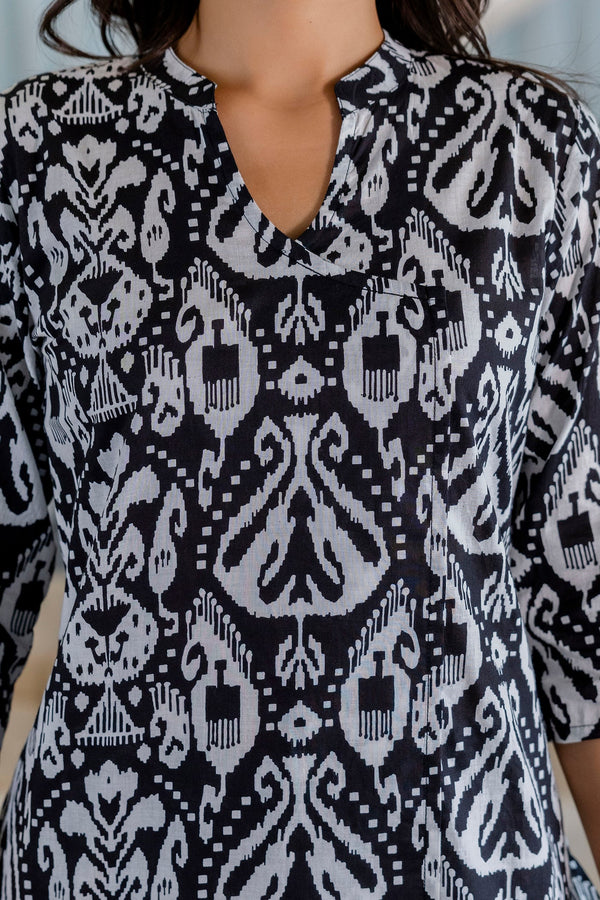 Damask Noir Angrakha Cotton Co-ord Set