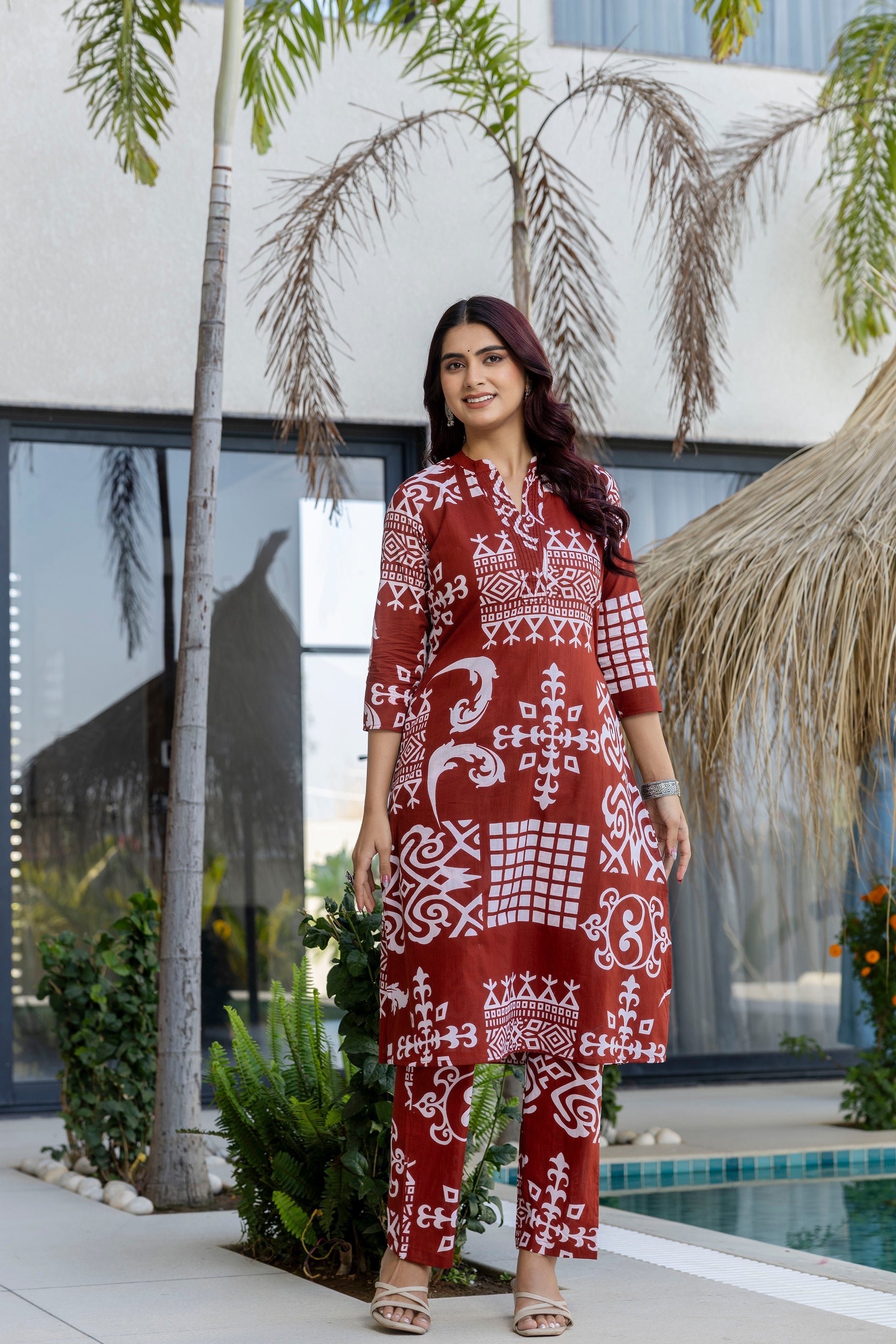 Crimson Heritage Print Cotton Co-ord Set - Me&My