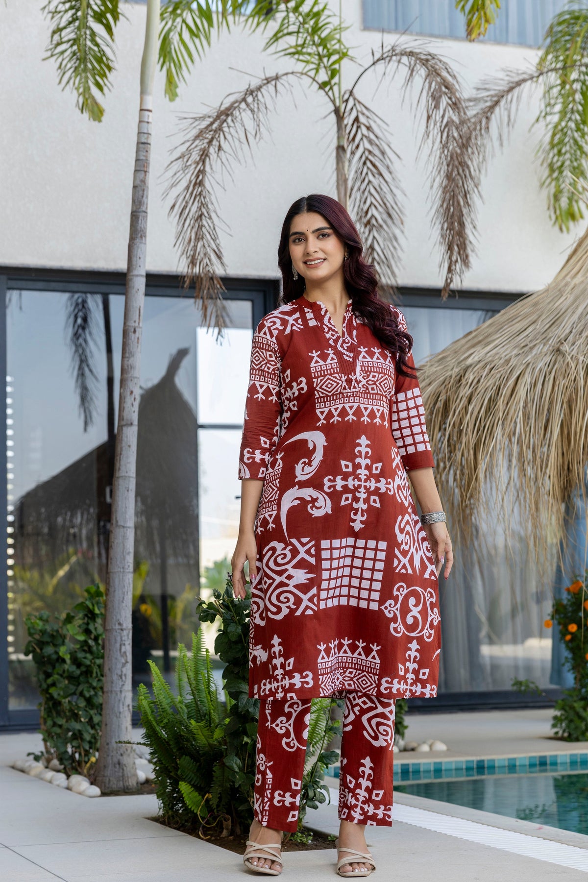 Crimson Heritage Print Cotton Co-ord Set - Me&My