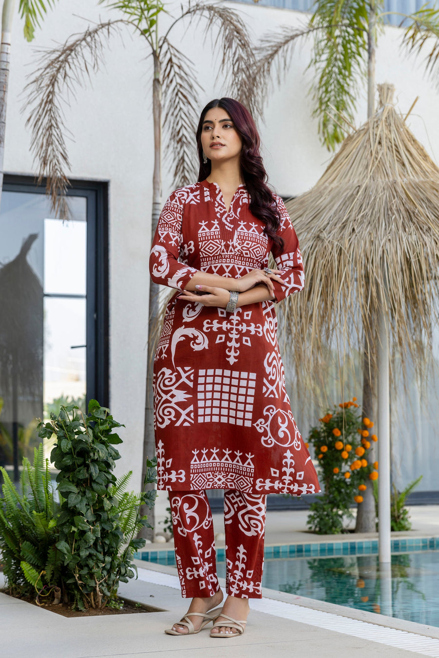 Crimson Heritage Print Cotton Co-ord Set — image 5