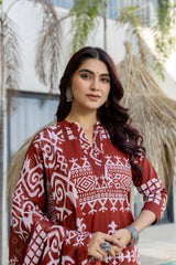 Terra Heritage Cotton Dupatta Set Ð Brown - Me&My