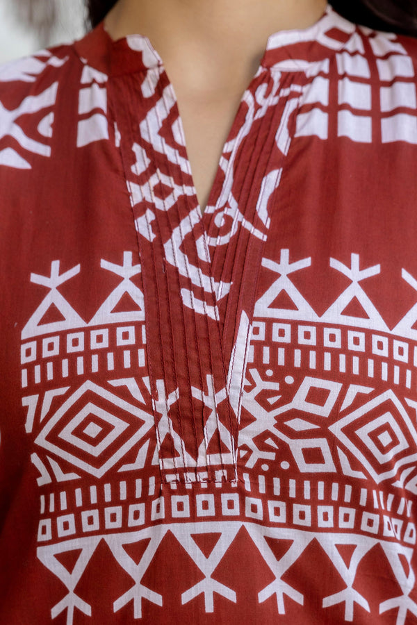 Crimson Heritage Print Cotton Co-ord Set