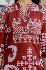 Crimson Heritage Print Cotton Co-ord Set - Me&My