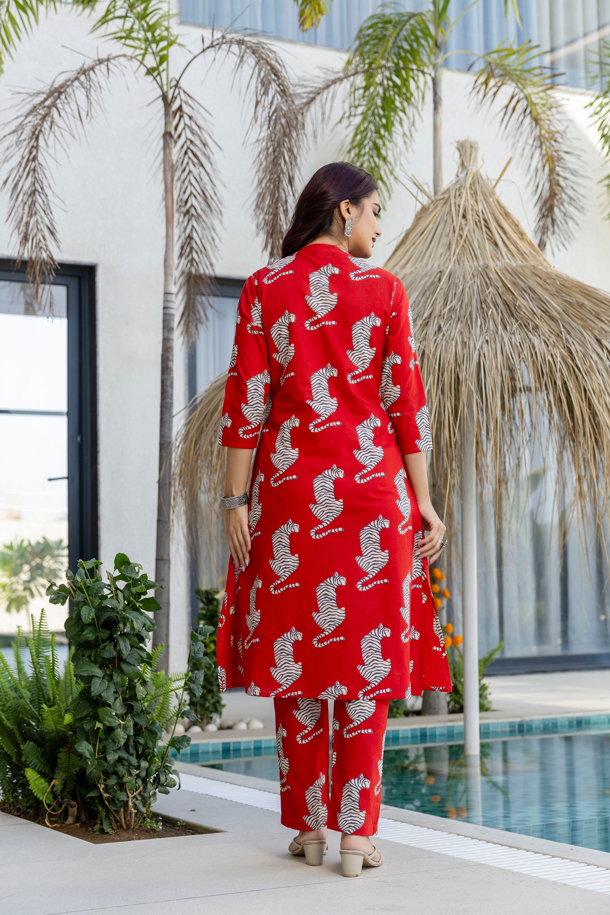 Scarlet Safari Print Cotton Dupatta Set with Dupatta - Me&My