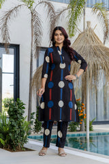 Black Cosmic Polka Stripe Cotton Suit Set - Me&My