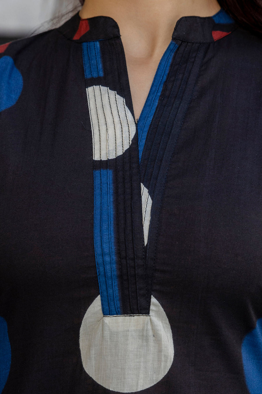 Black Cosmic Polka Stripe Cotton Suit Set — image 12